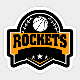 Personalized Basketball Rockets Proud Name Vintage Beautiful Sticker